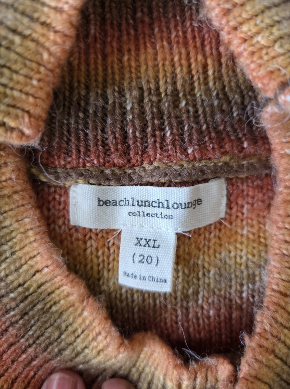 Beach Lunch Lounge Womans Rainbow Turtleneck Sweater Size XXL 20 Plus - Picture 9 of 10